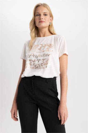 Regular Fit Bisiklet Yaka Kısa Kollu Tişört