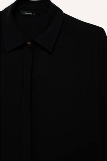 Regular Fit Basic Düz Uzun Kollu Gömlek