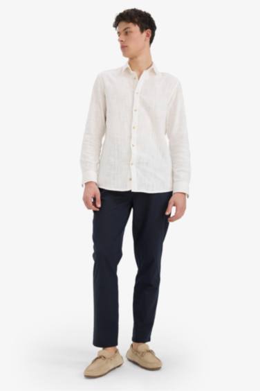 %100 Pamuk Jogger Fit Beli Bağcıklı Lastikli Dar Paça Cepli Pantolon