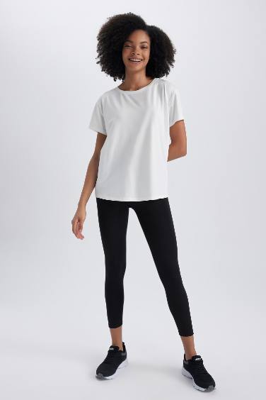 T-Shirt de sport À Manches Courtes Coupe Comfort Col Ras Du Cou de Defacto Fit