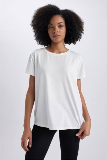 T-Shirt de sport À Manches Courtes Coupe Comfort Col Ras Du Cou de Defacto Fit