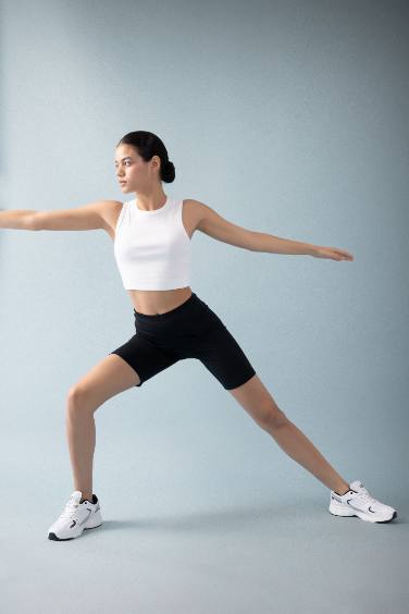 Débardeur de sport Slim Côtelé à col montant