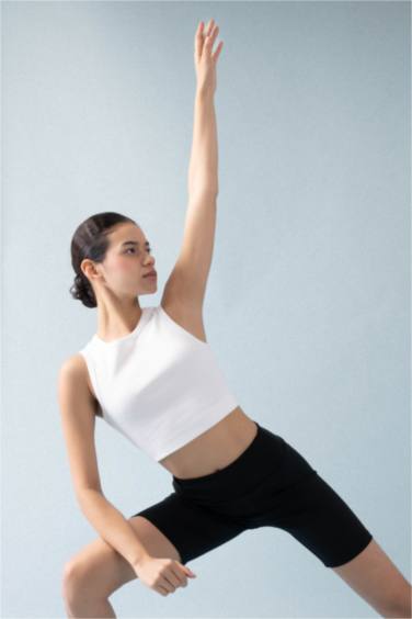 Débardeur de sport Slim Côtelé à col montant