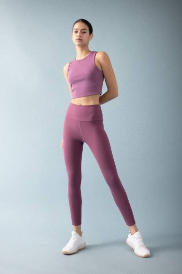 Débardeur de sport Slim Côtelé à col montant