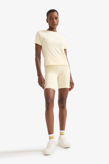 ليجن رياضي قصير أصفر فاتح من DeFactoFit