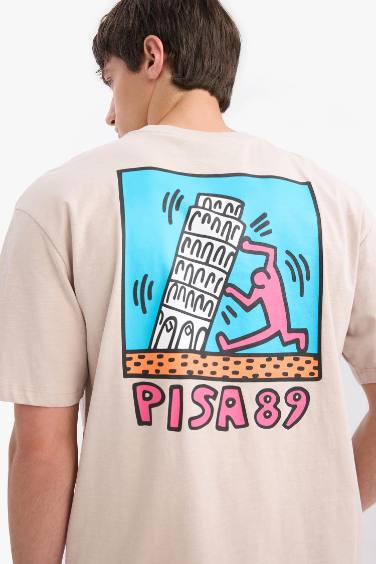 Comfort Fit Keith Haring Licensed Crew Neck Printed T-Shirt