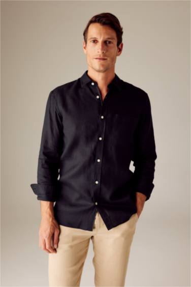 поло жаға мақта Ұзын жеңді көйлек