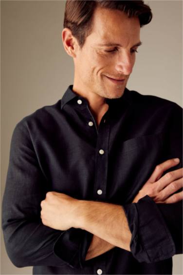 поло жаға мақта Ұзын жеңді көйлек