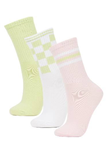 Lot de 3 paires de chaussettes longues en coton pour femme