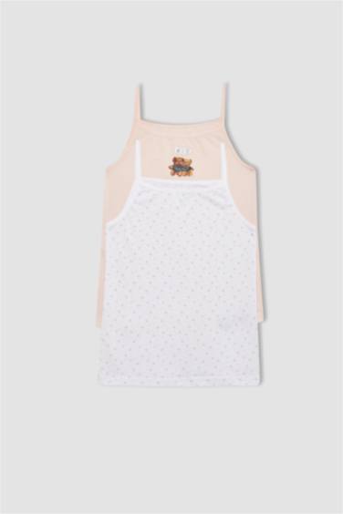 أندر شيرت بناتي قصة عادية سادة و منقوش - قطعتين