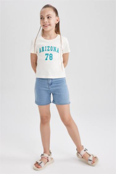 Girl Slim Fit Rib Short Sleeve T-Shirt