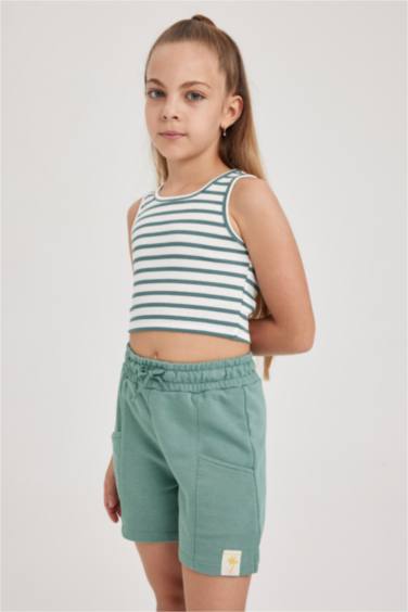 أندر شيرت كروب بدون أكمام بياقة مستديرة