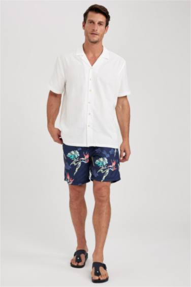Regular Fit Printed Swim Shorts