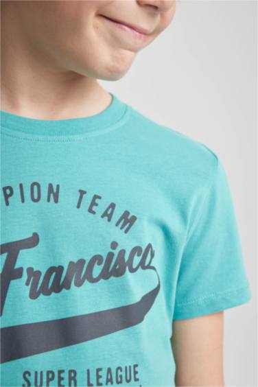 Boy Regular Fit Crew Neck Printed Short Sleeve T-Shirt