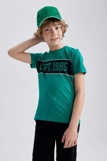 Boy Regular Fit Crew Neck Printed Short Sleeve T-Shirt