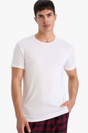 Premium Slim Fit Dar Kesim Bisiklet Yaka Modal Üst