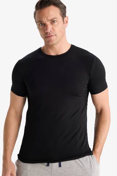 T-shirt slim en modal premium à col rond