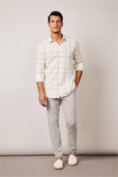 Рубашка приталенного кроя в клетку