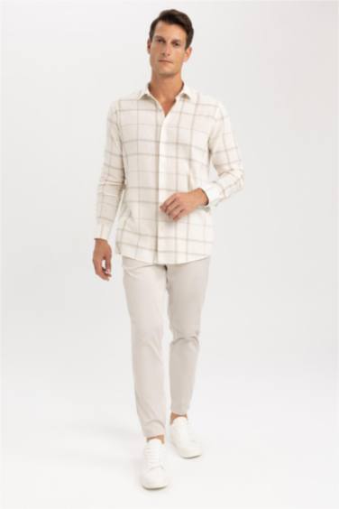 Рубашка приталенного кроя в клетку