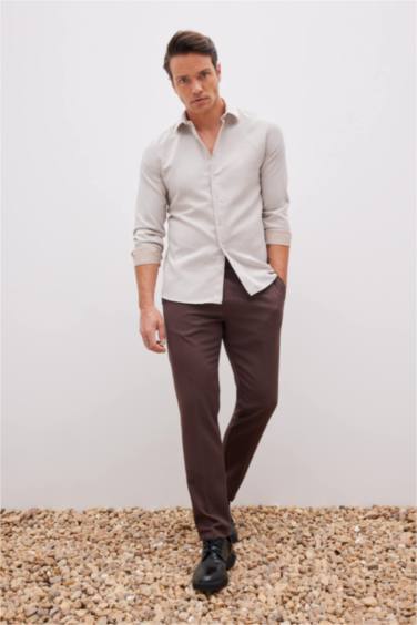 Рубашка приталенного кроя с длинным рукавом