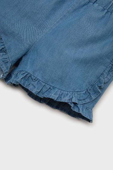 Baby Girl Regular Fit Elastic Band Shorts