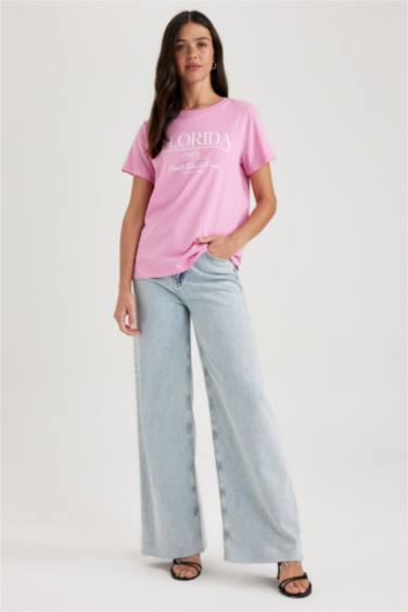 T-Shirt Coton coupe régulière à Manches Courtes