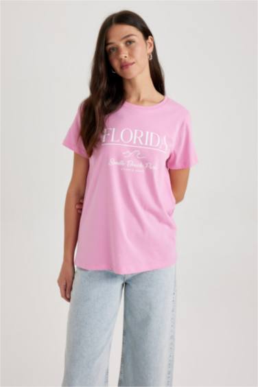 T-Shirt Coton coupe régulière à Manches Courtes