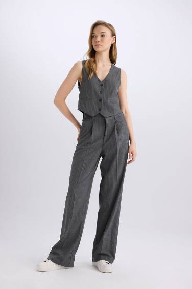 Regular Fit V Neck Blazer Vest