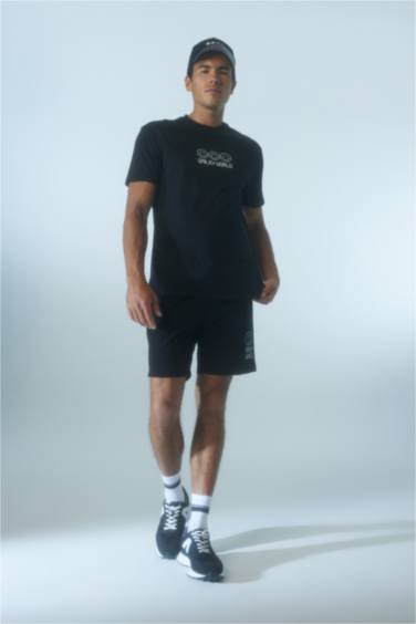 SmileyWorld Licensed Slim Fit Slim Fit Sweatshirt Fabric Shorts