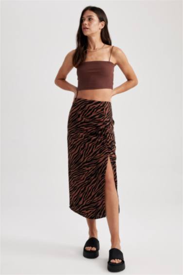 Юбка миди А-силуэта с принтом