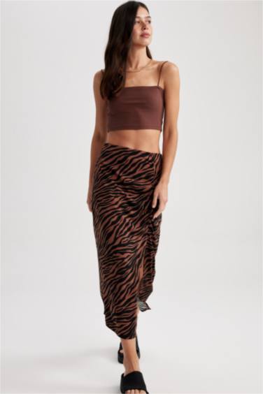 Юбка миди А-силуэта с принтом