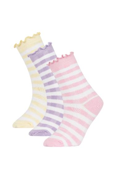 Girls 3 Pack Cotton Long Socks