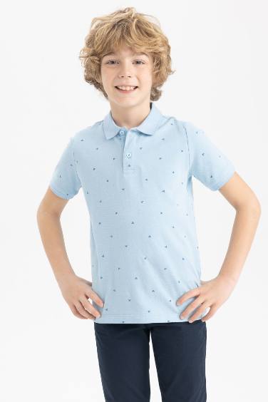 Boy Regular Fit Polo Neck Pique Short Sleeved Polo T-Shirt