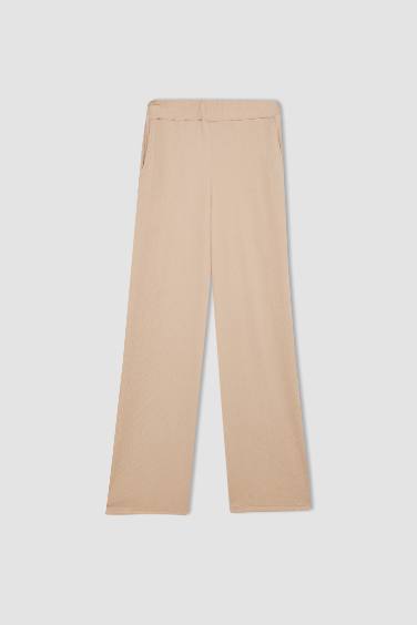 Relax Fit Elastic Waist Basic Crepe Trousers