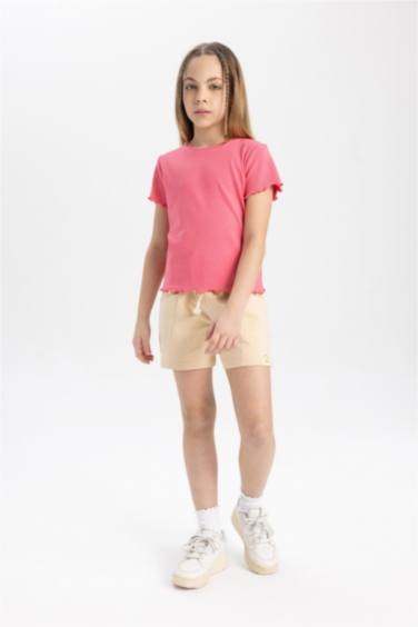 Girl with Pockets and Woven Label Shorts
