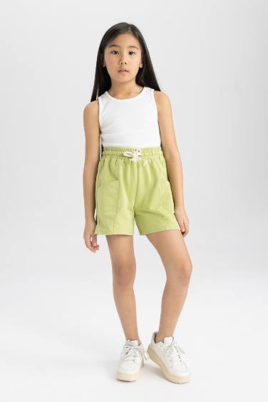 Girl Shorts with Pockets and Woven Label