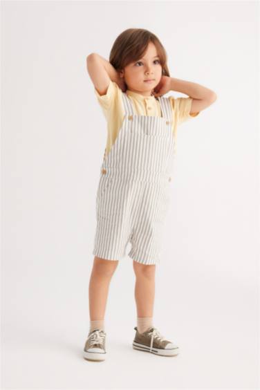 Baby Boy Printed Gabardine Jumpsuit