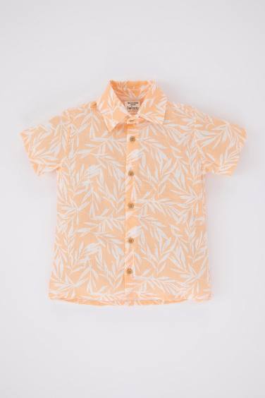 Regular Fit Tropical Patterned Short Sleeve Shirt