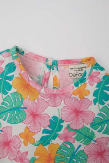 سيت بناتي تيشيرت شورت قصة عادية - قطعتين