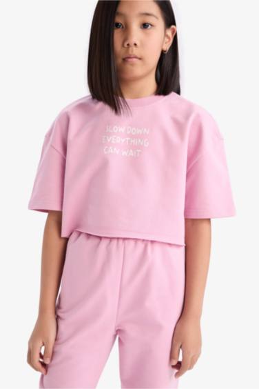 سيت بناتي قماش سويت شيرت - قطعتين