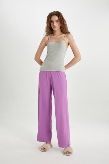 Fall in Love Regular Fit Ribbed Casual Pajama Bottoms