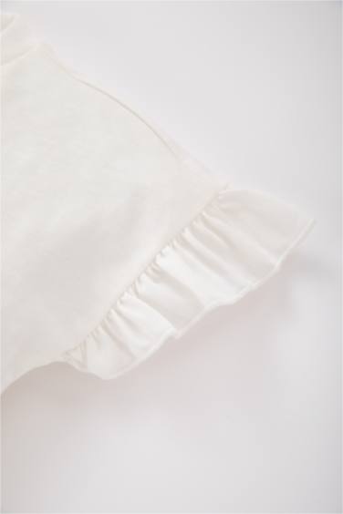 Baby Girl Regular Fit Crew Neck Floral Short Sleeve T-Shirt