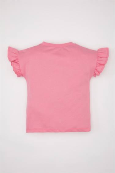 Baby Girl Crew Neck Printed Short Sleeve T-Shirt