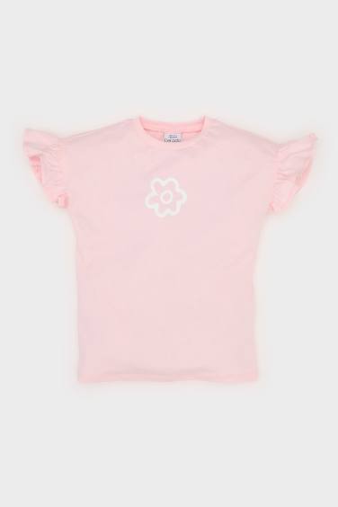 Baby Girl Regular Fit Crew Neck Floral T-Shirt