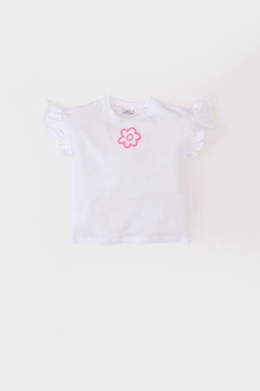 Baby Girl Regular Fit Crew Neck Floral T-Shirt