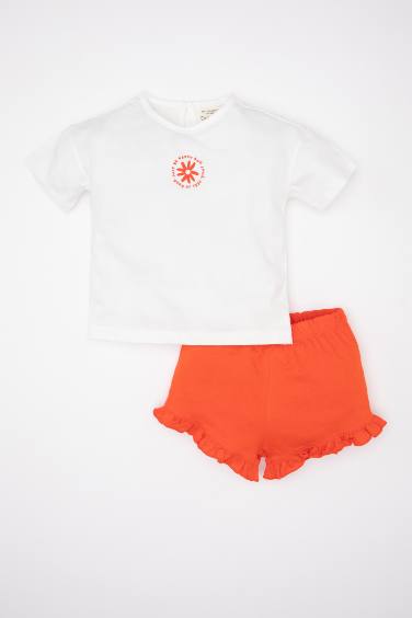 Baby Girl Printed T-Shirt Shorts 2 Piece Set