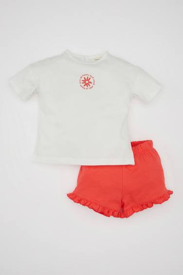 Baby Girl Printed T-Shirt Shorts 2 Piece Set