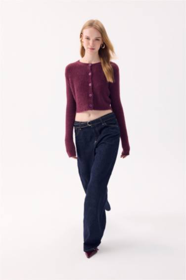 Slim Fit Crew Neck Knitwear Cardigan