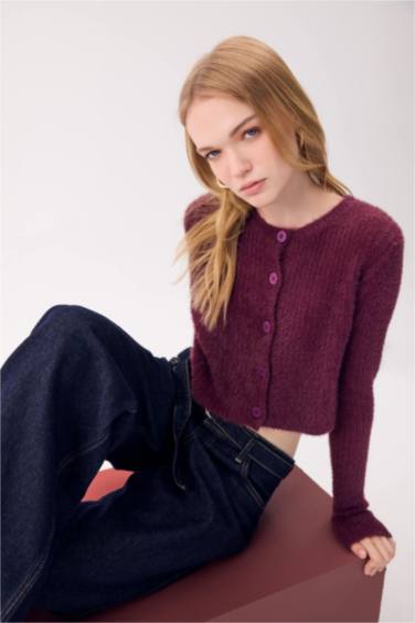 Slim Fit Crew Neck Knitwear Cardigan