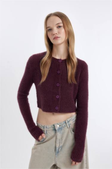 Slim Fit Crew Neck Knitwear Cardigan